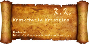 Kratochvila Krisztina névjegykártya